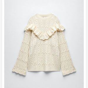 Zara ruffle knit sweater